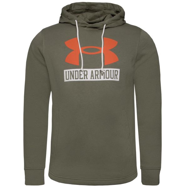Bluza treningowa męska Under Armour Rival Terry Logo Hoodie. Brązowe bluzy sportowe męskie Under Armour, bez wzorów, z materiału, sportowe, bez kołnierzyka, bez ramiączek. Za 364.00 zł.