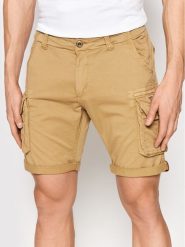 Alpha Industries Szorty materiałowe Crew 176203 Beżowy Regular Fit. Brązowe szorty męskie Alpha Industries, z bawełny, bez kołnierzyka. Za 249.00 zł.