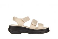 Sandały Azaleia Tania Soft Therapy Pap Off White Black 198024, Biały/Czarny, Materiał - 38. Brązowe sandały damskie Azaleia, bez wzorów, z materiału, bez obcasa. W wyprzedaży za 89.10 zł.