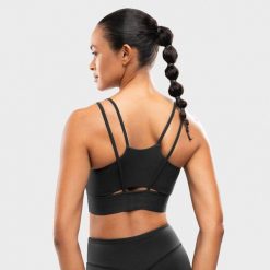 Damski stanik do jogi i pilatesu Fitness Siroko Harbour Black. Czarne biustonosze sportowe damskie SIROKO, bez wzorów, z materiału. Za 126.00 zł.