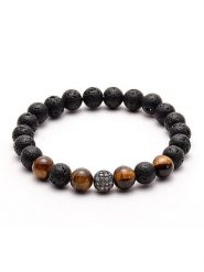 Uomo Bransoletka z kamieniami szlachetnymi rozmiar: onesize. Brązowe biżuteria dla mężczyzn Uomo, z cyrkonią, sztuczne. Za 100.04 zł.