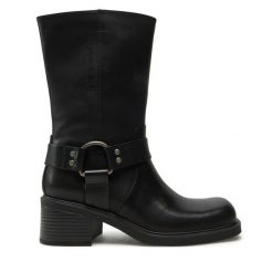 Botki Vagabond Shoemakers. Czarne botki damskie Vagabond Shoemakers, bez obcasa, na słupku, bez zapięcia. Za 889.99 zł.
