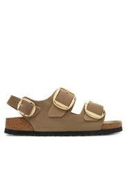 Birkenstock Sandały Milano Big Buckle Hex 1031782 Brązowy. Brązowe sandały damskie Birkenstock, bez wzorów, ze skóry, bez obcasa, na płaskiej podeszwie. Za 719.99 zł.