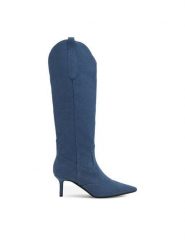Nine West Kowbojki ZARIYA 909001D Niebieski. Niebieskie kozaki damskie Nine West, z materiału, bez obcasa, na szpilce. Za 329.99 zł.