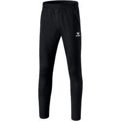 Spodnie treningowe juniorskie Erima Training Pants with calf insert 2.0. Czarne spodnie dresowe damskie Erima, z dresówki, do piłki nożnej. Za 144.99 zł.