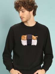 WOOOP Bluza "Sushi Cat" w kolorze czarnym rozmiar: S. Czarne bluzy bez kaptura męskie Wooop, s, z bawełny. Za 108.99 zł.
