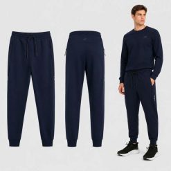 SPODNIE MĘSKIE SPORTOWE 4F JOGGERY DRESOWE M M1443 SS26. Niebieskie spodnie sportowe męskie 4f, z dresówki. Za 159.99 zł.