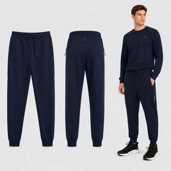 SPODNIE MĘSKIE SPORTOWE 4F JOGGERY DRESOWE M M1443 SS26. Niebieskie spodnie sportowe męskie 4f, z dresówki. Za 159.99 zł.