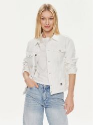 Tommy Jeans Kurtka jeansowa DW0DW17658 Biały Regular Fit. Białe kurtki damskie Tommy Jeans, s, bez wzorów, z bawełny, bez kaptura. Za 569.99 zł.