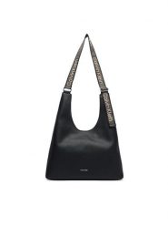 Calvin Klein Torebka Webbing Adj Strap Large Shoulder LV04F3643G Czarny. Czarne torebki klasyczne damskie CALVIN KLEIN, bez wzorów, ze skóry, bez dodatków. Za 569.99 zł.