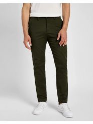 LEE MĘSKIE SPODNIE MATERIAŁOWE SLIM CHINO OLIVE NIGHT 112355772 L71L016192. Zielone spodnie materiałowe męskie Lee, bez wzorów, z materiału. Za 229.99 zł.