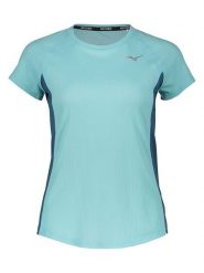Mizuno Koszulka sportowa "DryAeroFlow" w kolorze turkusowym rozmiar: S. Niebieskie bluzki sportowe damskie Mizuno, s, bez wzorów, bez ramiączek. Za 69.91 zł.