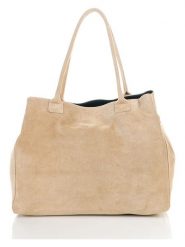 ORE10 Skórzany shopper bag "Plaso" w kolorze beżowym- 41 x 28 x 7 cm rozmiar: onesize. Brązowe shopper bag damskie ORE10, bez wzorów, z materiału, bez dodatków. Za 283.48 zł.