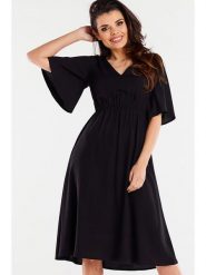 Awama Sukienka w kolorze czarnym rozmiar: M. Czarne sukienki damskie Awama, m, bez wzorów, bez kołnierzyka, bez ramiączek, midi. Za 167.95 zł.
