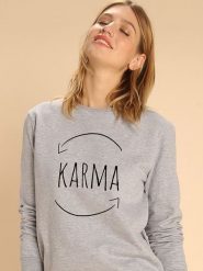 WOOOP Bluza "Karma" w kolorze szarym rozmiar: L. Szare bluzy bez kaptura damskie Wooop, l, z bawełny. Za 108.99 zł.