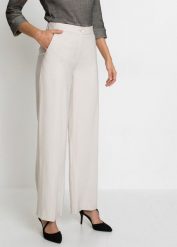Spodnie Marlena. Czarne spodnie materiałowe damskie bonprix, bez wzorów, eleganckie. Za 132.99 zł.
