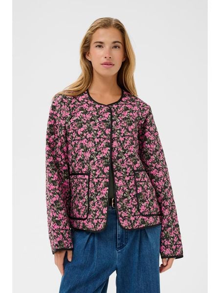 Kaffe Kurtka przejściowa w kolorze oliwkowo-jasnoróżowym rozmiar: 38. Brązowe kurtki damskie Kaffe, bez wzorów, bez kaptura. Za 172.89 zł.