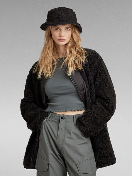 G-Star Kurtka polarowa w kolorze czarnym rozmiar: XL. Czarne kurtki damskie G-Star, s, bez wzorów, z materiału, bez kaptura. Za 213.69 zł.