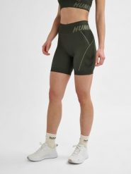 Damskie szorty bezszwowe Hummel Christel. Zielone spodenki sportowe damskie HUMMEL, xs, z materiału, na fitness i siłownię. Za 144.50 zł.