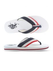 U.S. Polo Assn. Japonki w kolorze białym ze wzorem rozmiar: 41. Białe klapki i japonki męskie U.S. Polo Assn. Za 86.99 zł.