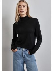 Street One Sweter w kolorze czarnym rozmiar: 36. Czarne golfy damskie Street One, bez wzorów, ze splotem, bez ramiączek. Za 79.03 zł.