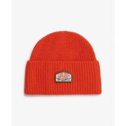 Czapka z dzianiny Superdry Trucker. Brązowe czapki męskie Superdry., bez wzorów, z dzianiny. Za 126.05 zł.