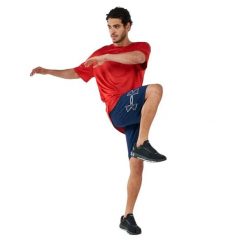 Męskie Spodenki Z Grafiką Techniczną. Niebieskie szorty męskie Under Armour, bez wzorów, z materiału. Za 151.40 zł.