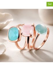 Les Petites Précieuses Pozłacane pierścionki (3 szt.) z chalcedonem rozmiar: 56. Różowe pierścionki damskie Les Petites Précieuses, pozłacane. Za 1,049.95 zł.