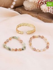 L'Atelier de Gaia Bransoletki (3 szt.) z cytrynami i prehnitami rozmiar: onesize. Czerwone bransoletki damskie L'Atelier de Gaia, z mosiądzu. Za 129.95 zł.