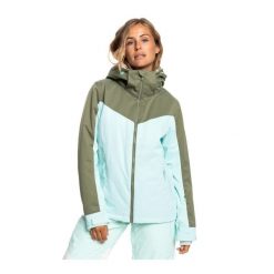 Kurtka narciarska damska Roxy Free Jet Block. Zielone kurtki damskie Roxy, xl, bez wzorów, z poliesteru, bez kaptura, narciarskie. W wyprzedaży za 411.00 zł.