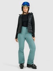 4F Spodnie narciarskie z szelkami membrana Dermizax 20000 damskie - oliwkowe XL. Brązowe spodnie materiałowe damskie 4f, bez wzorów, z materiału. Za 799.99 zł.