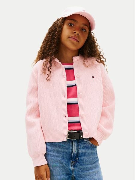 Tommy Hilfiger Sweter Graphic KB0KB10347 D Różowy Regular Fit. Czerwone swetry chłopięce Tommy Hilfiger, bez wzorów, z bawełny, bez kołnierzyka. Za 369.99 zł.