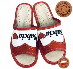 Kapcie kempingowe damskie Tylbut TYL0123 ze skóry naturalnej domowe. Białe kapcie damskie OEM, z materiału. Za 54.00 zł.