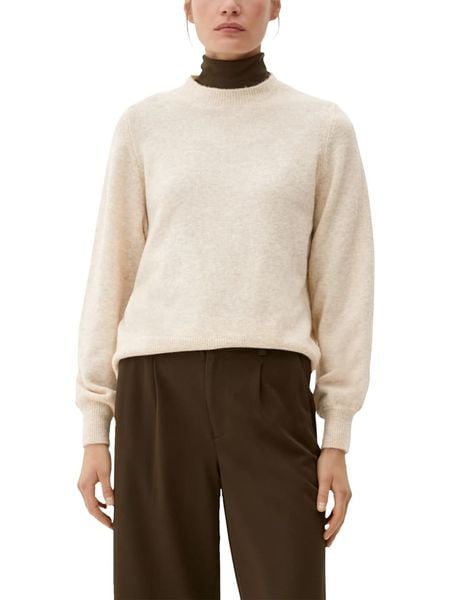 S.Oliver Sweter w kolorze beżowym rozmiar: 42. Brązowe swetry klasyczne damskie S.Oliver, s, bez kołnierzyka. Za 47.71 zł.