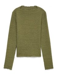 Vero Moda Koszulka w kolorze oliwkowym rozmiar: XS. Brązowe t-shirty damskie Vero Moda, xs, bez wzorów, bez kołnierzyka. Za 85.95 zł.