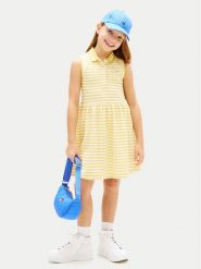 Tommy Hilfiger Sukienka codzienna KG0KG08486 Żółty jasny Regular Fit. Żółte sukienki niemowlęce Tommy Hilfiger, bez wzorów, z bawełny, bez ramiączek. Za 249.99 zł.