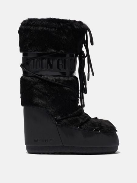 Śniegowce damskie Moon Boot ICON FAUX-FUR BOOTS. Czarne śniegowce damskie Moon Boot, z futra. W wyprzedaży za 975.21 zł.