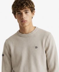 Superdry Sweter Preppy z bawełny 100% organicznej – relaxed fit. Białe swetry klasyczne damskie Superdry., xl, z bawełny, bez kołnierzyka. Za 383.85 zł.