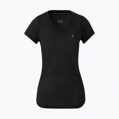 Koszulka damska FILA Rahden. Czarne bluzki sportowe damskie Fila, xs, z materiału, bez kołnierzyka, bez ramiączek. Za 67.99 zł.