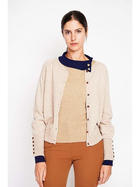 ASSUILI Kardigan w kolorze jasnobrązowym rozmiar: 42. Brązowe kardigany damskie Assuili, bez wzorów. Za 130.99 zł.