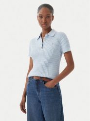 Tommy Hilfiger Sweter WW0WW41474 Niebieski Regular Fit. Niebieskie swetry klasyczne damskie Tommy Hilfiger, m, z bawełny, bez kołnierzyka. Za 529.99 zł.