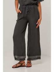 Le Monde du Lin Lniane spodnie w kolorze antracytowym rozmiar: 34/36. Czarne spodnie materiałowe damskie Le Monde du Lin, bez wzorów, ze lnu, klasyczne, z standardowym stanem. Za 143.99 zł.