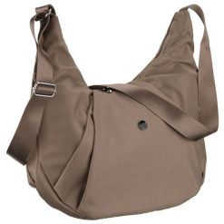 Duża, ciemnobeżowa torebka damska z poliestru, mieszcząca format A4 - Peterson. Brązowe torebki klasyczne damskie Peterson, bez wzorów, duże, bez dodatków. Za 87.99 zł.