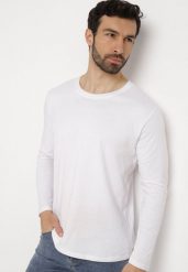 Biała Bluzka Ideld. Białe koszulki męskie z długim rękawem Born2be, m, z dzianiny. Za 34.99 zł.