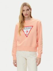 Guess Bluza W2YQ16 KBA11 Pomarańczowy Regular Fit. Brązowe bluzy bez kaptura damskie Guess, s, z bawełny. Za 169.99 zł.