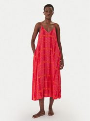 DKNY Koszula nocna YI60113 Różowy Regular Fit. Czerwone koszule nocne damskie DKNY, bez wzorów, z wiskozy. Za 379.99 zł.