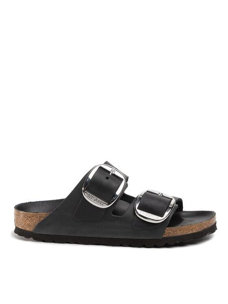 Birkenstock Klapki Arizona Big Buckle 1011075 Czarny. Czarne klapki damskie Birkenstock, bez wzorów, ze skóry, bez obcasa. Za 679.99 zł.