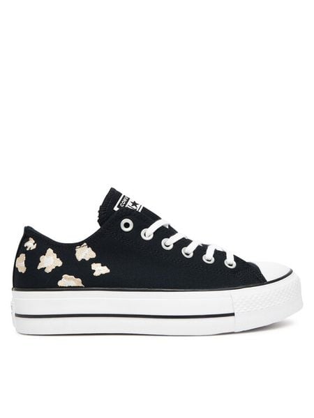 Converse Trampki Chuck Taylor All Star Lift A14937C Czarny. Czarne trampki i tenisówki damskie Converse, bez wzorów, z materiału. Za 255.99 zł.