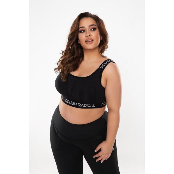 Stanik fitness cardio Rough Radical Sports Bra Sporting plus size. Czarne biustonosze sportowe damskie ROUGH RADICAL, bez wzorów. Za 129.90 zł.