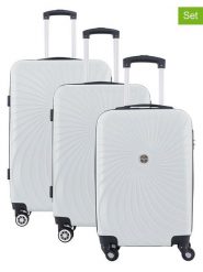 Geographical Norway 3-częściowy zestaw "Sunlighteo" w kolorze białym rozmiar: onesize. Białe walizki Geographical Norway, bez wzorów, z materiału. Za 347.99 zł.